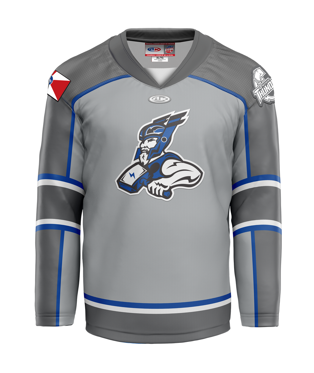 2025/26 Gray Alternate Game Jersey – Wichita Thunder Store