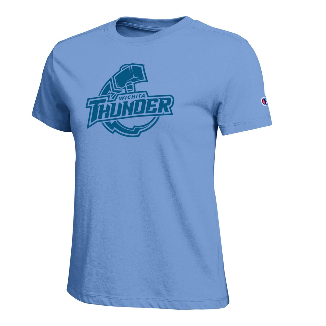 Champion Women's Light Blue Crew Short-sleeved Tee